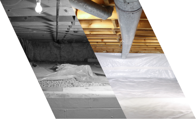 before and after crawl space encapsulation | crawl space encapsulation | NuTech Mold & Water