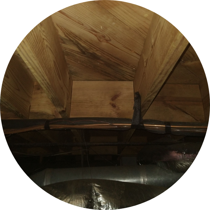 wooden basement ceiling | basement ceiling | NuTech Mold & Water | 