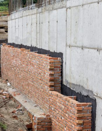 Foundation waterproofing, vapor barrier 2 Foundation waterproofing, vapor barrier. Wall coating that reduces vapor transmission. Selective focus.